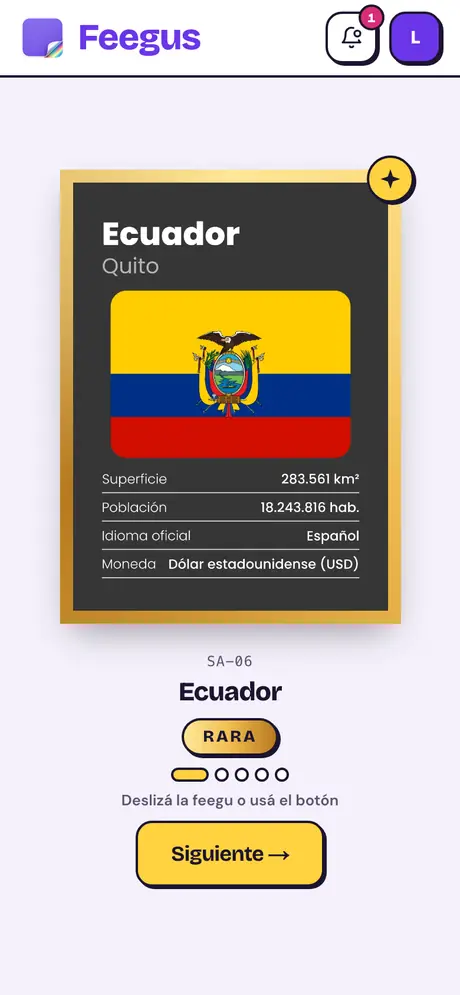 Paquete abierto: salió Ecuador, rara, con marco dorado